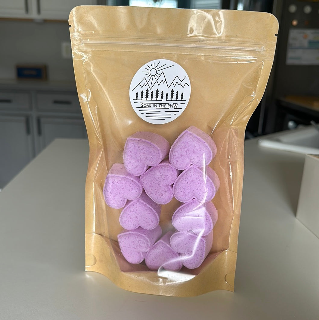 10 Pack Mini Neon Lavender Heart